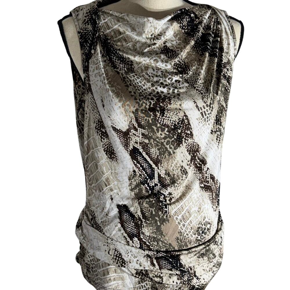 Vintage y2k ruched slouchy dana Buchman Snake Print Boho Top Flowy